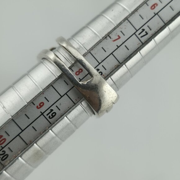 Sterling Silver Ring Mid-Century contemporary Artisan Minimalist Square Stack 8 - Picture 11 of 14